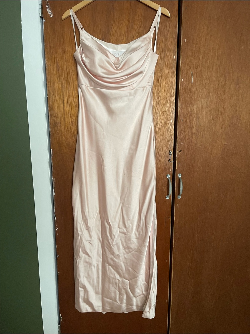 Revelry Skye Satin Maxi Dress — Light Pink